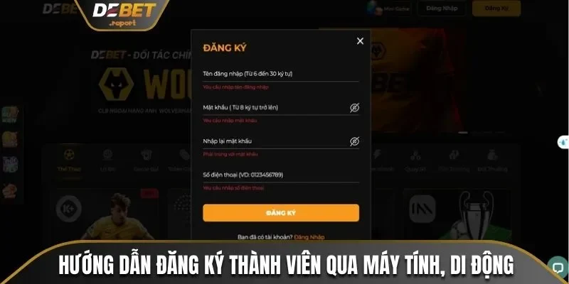 Hướng Dẫn Đăng Ký Debet - Tạo Lập Tài Khoản Trong 2 Phút 3 Hướng dẫn đăng ký thành viên qua máy tính, di động