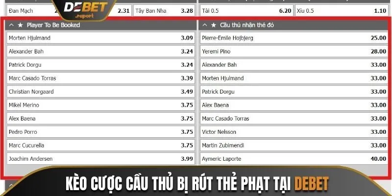 Kèo Thẻ Phạt Và Các Chiến Lược Chơi 99% Thắng Tại Debet 3 Kèo cược cầu thủ bị rút thẻ phạt